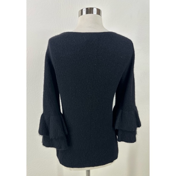 Charter Club Luxury Cashmere Ruffle 3/4 Sleeves Top - Picture 2 of 9
